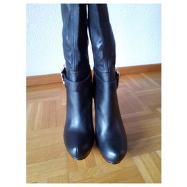 Anna Dello Russo pour H & M-ANNA DELLO RUSSO per H&M  Black leather high boots-Black