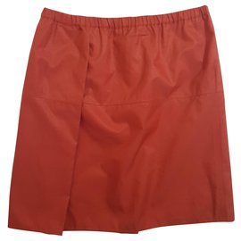 Falda Marni Brick Roja Seda Algodón Roja Otro