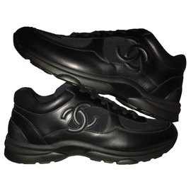 chanel shoes men black