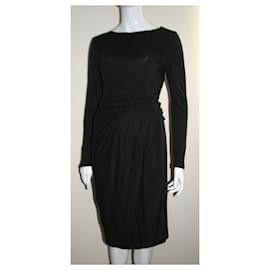 Marc Cain-Black dress with draping-Black