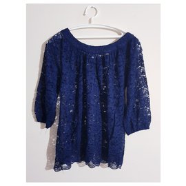 Diane Von Furstenberg-Tops-Navy blue