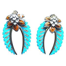 Roberto Cavalli Ohrringe Weiß Blau Orange