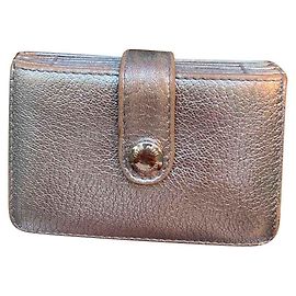 Miu Miu accordion card holder silver leather Silvery