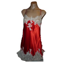 Autre Marque-silk and lace-Red