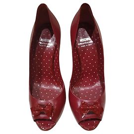 Moschino Cheap And Chic Red Leather Heels 37 Red