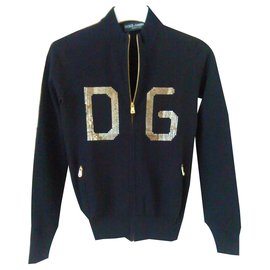 Dolce & Gabbana-DOLCE & GABBANA Cardigan  with DG patch-Black