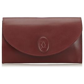 Cartier Red Leather Must de Cartier Clutch Red Dark red