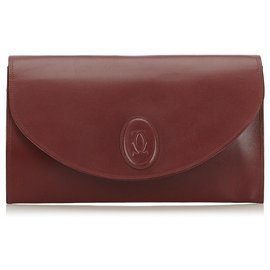 Cartier-Pochette Must de Cartier in pelle rossa Cartier-Rosso,Bordò