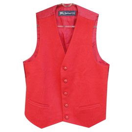 Burberry-red Burberry waistcoat vintage size S perfect condition-Red