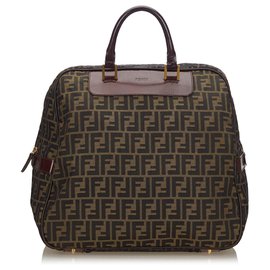 Fendi-Fendi Brown Zucca Canvas Travel Bag-Brown