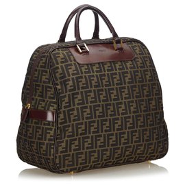 Fendi-Fendi Brown Zucca Canvas Travel Bag-Brown