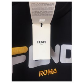 Fendi-FILA EMBROIDERED COTTON SWEATSHIRT-Black