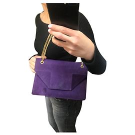 Sac à main Saint Laurent en daim violet Violet