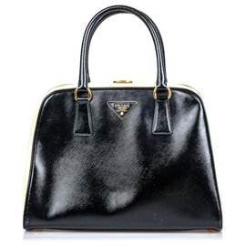 Prada-Prada Black Saffiano Pyramid Handbag-Brown,Black,Beige