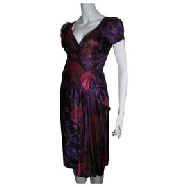 Diane Von Furstenberg-Rare robe portefeuille vintage-Multicolore