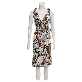 Diane Von Furstenberg Vestido cruzado de seda Tyler Multicolor