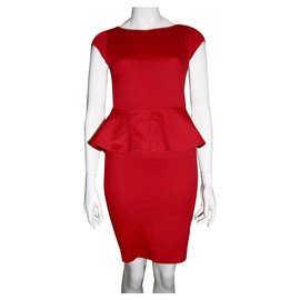 Alice + Olivia Kleid mit Schößchen Rot Rot