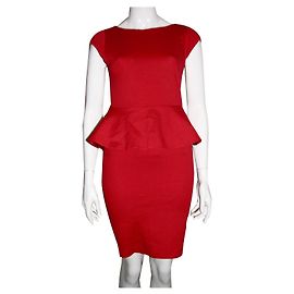 Alice + Olivia Red Peplum Dress Red