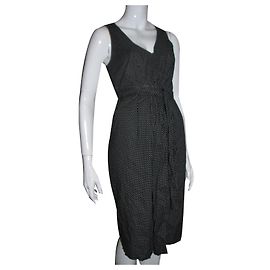 Joseph Polka Dot Kleid mit Gürtel Braun Weiß