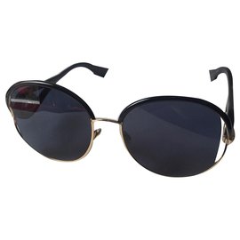 Christian Dior-Übergroße Sonnenbrille-Schwarz