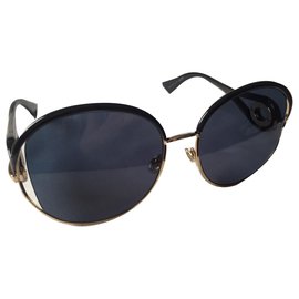Christian Dior-Übergroße Sonnenbrille-Schwarz