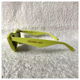 Céline-Acid yellow cat-eye sunglasses-Yellow