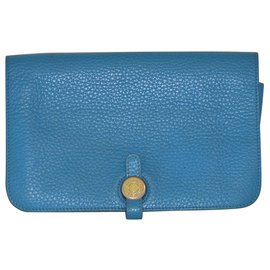 Hermès-Carteira Dogon-Azul