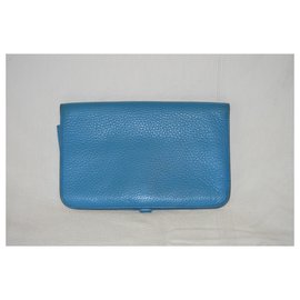 Hermès-Carteira Dogon-Azul