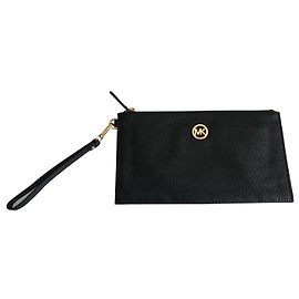 Michael Kors black leather wallet Black