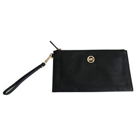 Michael Kors-Michael Kors schwarze Lederbrieftasche-Schwarz