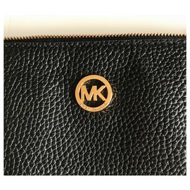 Michael Kors-Michael Kors black leather wallet-Black