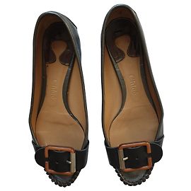 Chloé Mocasines Ariel con Hebilla Negro Gris antracita