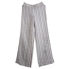 Pantalon en lin à rayures Hugo Boss Multicolore