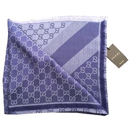 Gucci Stola Monogram blue denim Blu