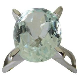Autre Marque Gold ring 18k aquamarine White