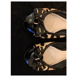 Christian Dior-Ballet flats-Black,Beige