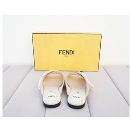 Fendi-Flat slide Sandals-Pink,White,Beige