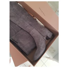 Gianvito Rossi-GIANVITTO ROSSI Rolling Mid suede Over-the-knee boots-Dark grey