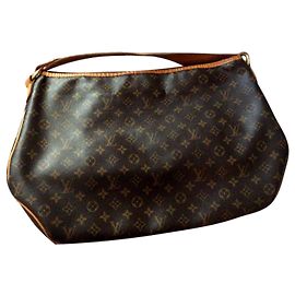 Bolsa de compras Louis Vuitton Delightful Marrom claro tecido Castanho claro
