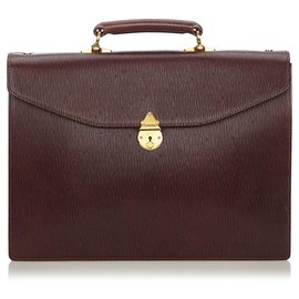 Burberry-Burberry Brown Leather Briefcase-Brown,Dark brown