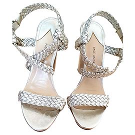 Brian Atwood Golden Leather Heels Golden
