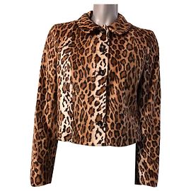 Moschino Cheap And Chic Jacke mit Leopardenmuster Braun