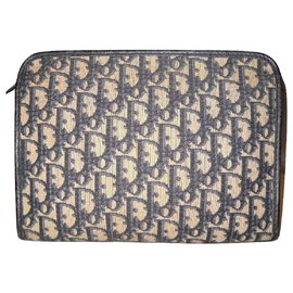 Christian Dior-DIOR toiletry kit vintage in canvas Oblique-Navy blue