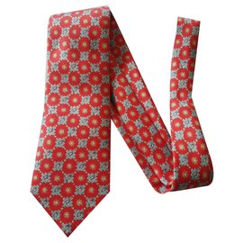 Hermès-hermes tie-Red,Grey