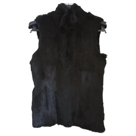 Michael Kors-Michael Kors rabbit fur vest-Black