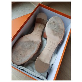 Hermès-Hermes Oasis Sandals-Marron