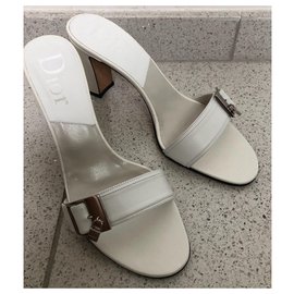 Christian Dior-Heeled mules-White
