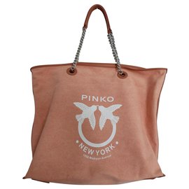 Pinko-Handtaschen-Braun,Silber,Pink