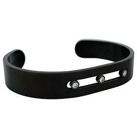 Bracciale Messika "Bangle Move Titanium Black", titano e diamanti. Altro