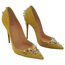 Christian Louboutin Candidate 120 Pumps Samt Hellgrün Hellgrün